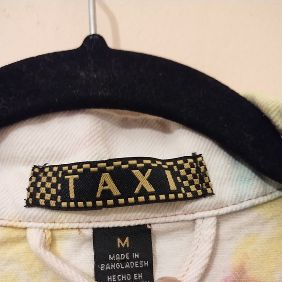 TAXI Vtg tie dye cropped long sleeve W/fringe waisted hem size medium Jacket - Picture 3 of 5